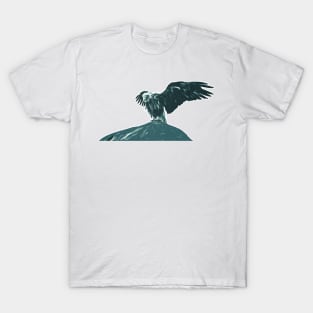 Bald Eagle Spreading Wings Aged Illustration T-Shirt